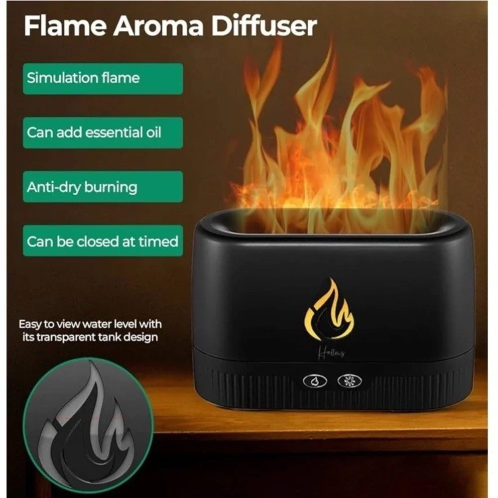 HOMDIS FD100 Flame Diffuser Quiet Oil Diffuser, Portable Essential Oil Diffusers